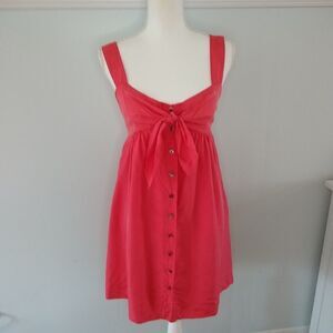 Elie Tahari coral silk tie front dress size